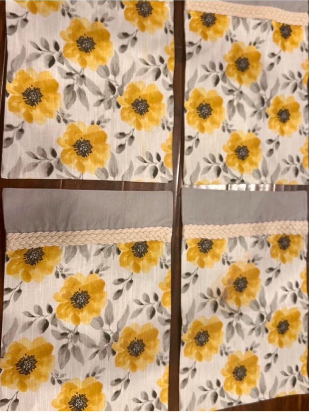 Yellow Floral Home Accent Napkin Set by